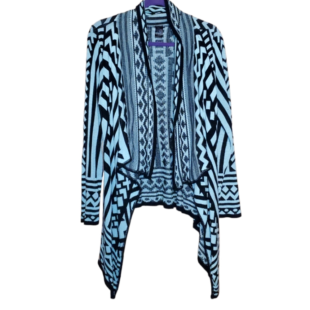 Empyre Open Aztecan Blue Black Cardigan
